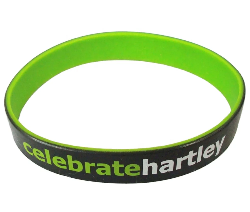 

Wholesale refinement Custom design fluorescent green silicone bracelet letter logo for club gift, Fluorescent green color