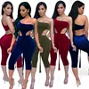 Off shoulder Stylish Blue Denim Crop Top And Jeans Pants Suit Plus Size Two Piece Set Women Clothing