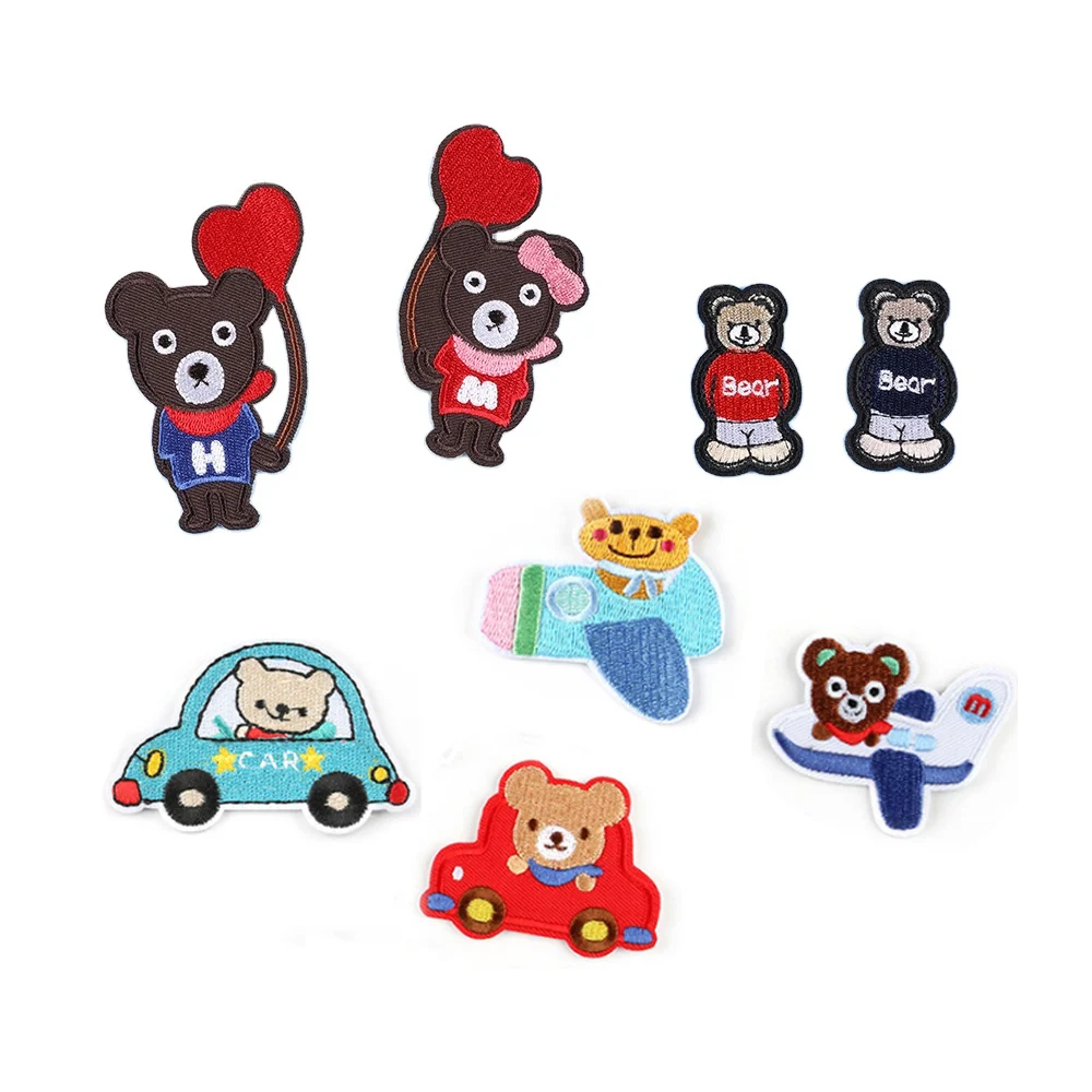 

yiwu wintop cute cartoon various shapes bear design iron embroidery kids patch for clothes