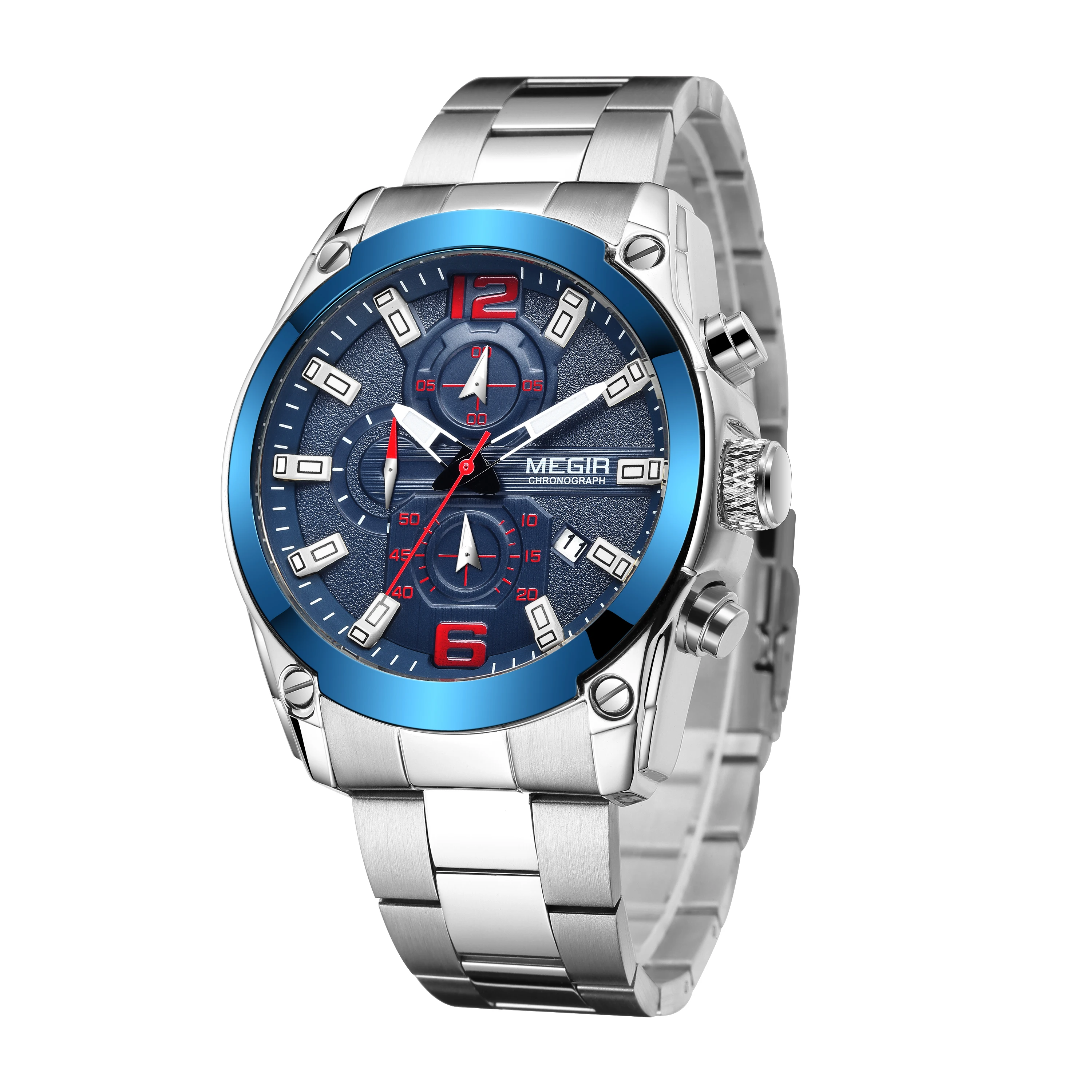 

Blue bezel mens luxury watch stainless steel band fashion watches wholesale wrist montre man sports watch for men waterproof, Ips ipb ipg iprg