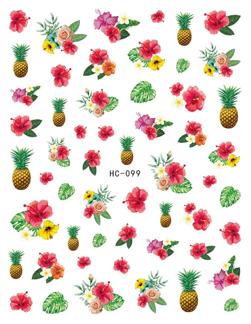 

HC078-HC113 3D Gummed Nail Stickers Spring Festival Nail Decals Flower Nail Stickers