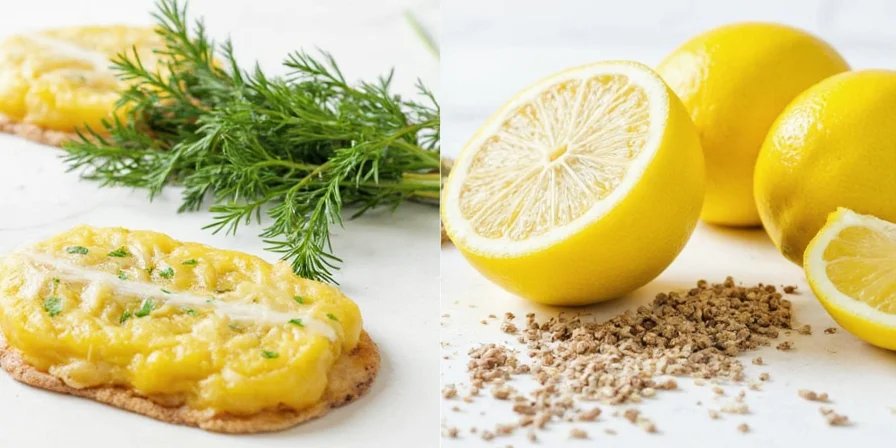 Black pepper next to lemon and dill