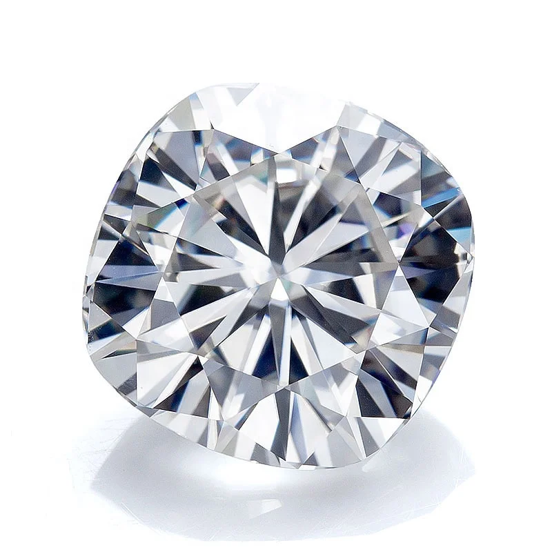 

Wuzhou Factory Price moissanite Super White DEF VVS 3Ex Cut 14*14mm Cushion cut wholesale Moissanite loose stone