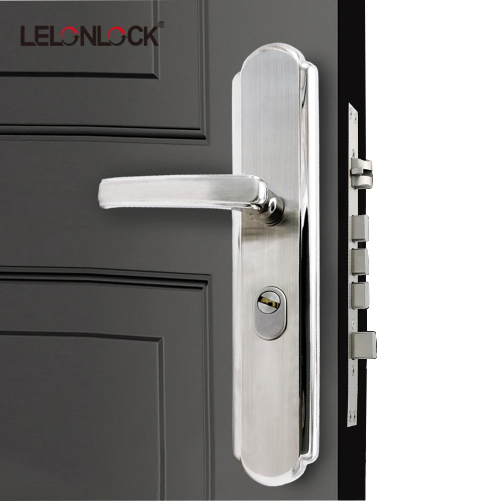

Stainless steel 304 security entrance door lock set with 68 lock cylinder bolt