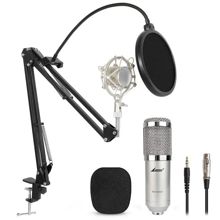 

Wired professional bm-800 xlr studio Recording Condenser Microphone, Black,silver,gold,custom