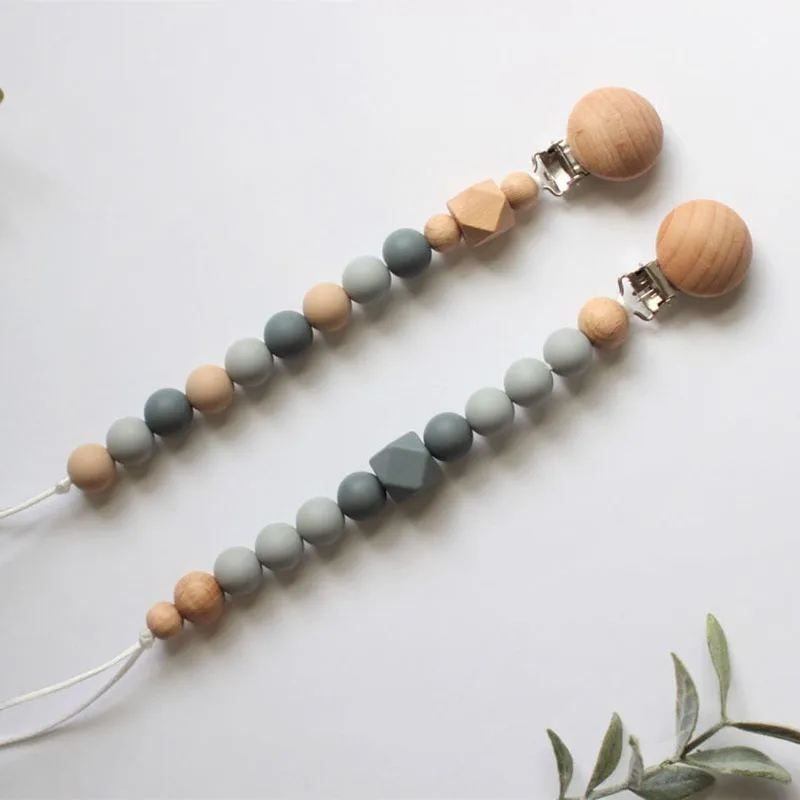 

Food Grade Silicone Teething Pacifier Clips Baby Chew Soother Holder