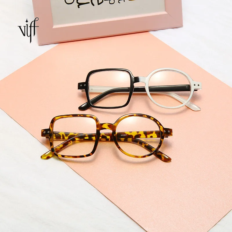 

VIFF GD88357 Personalized Novelty Asymmetric Plastic Oval Square Tortoise Eye Wear Frames with Demo Lenses