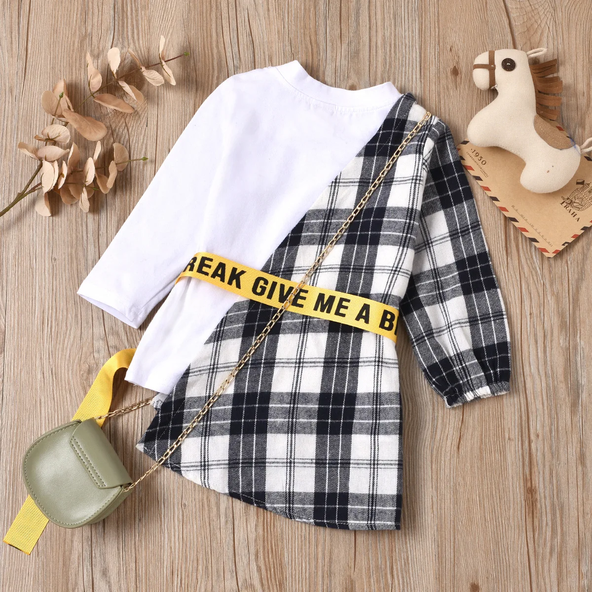

Children Plaid Long Sleeve Dresses Kids 2021 Spring And Autumn New Girls Princess Skirts Dresses, Picture show