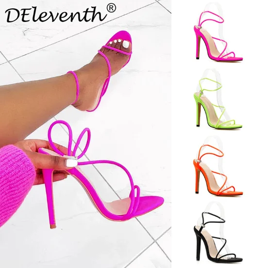 

Custom 2020 Summer Sandals Sexy Strap High Heel Sandals Women Highheels Sandal Shoes