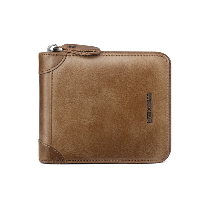 

Classic waterproof short PU leather wallet card holder for men, Black,khaki,brown