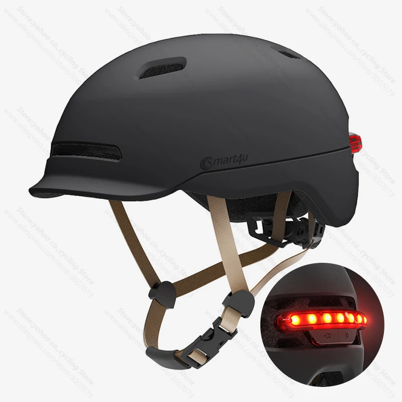 

Smart4u cycling helmet with LED signal tail light road electric bike helmet for men/women city urban bike scooter cycling helmet, Black and white
