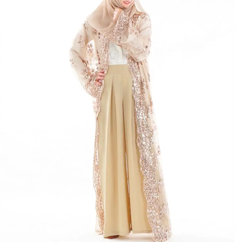 muslim dress 2019 hot custom floral Gold embroidery luxury kimono long abaya for women front open abaya dubai islamic clothing