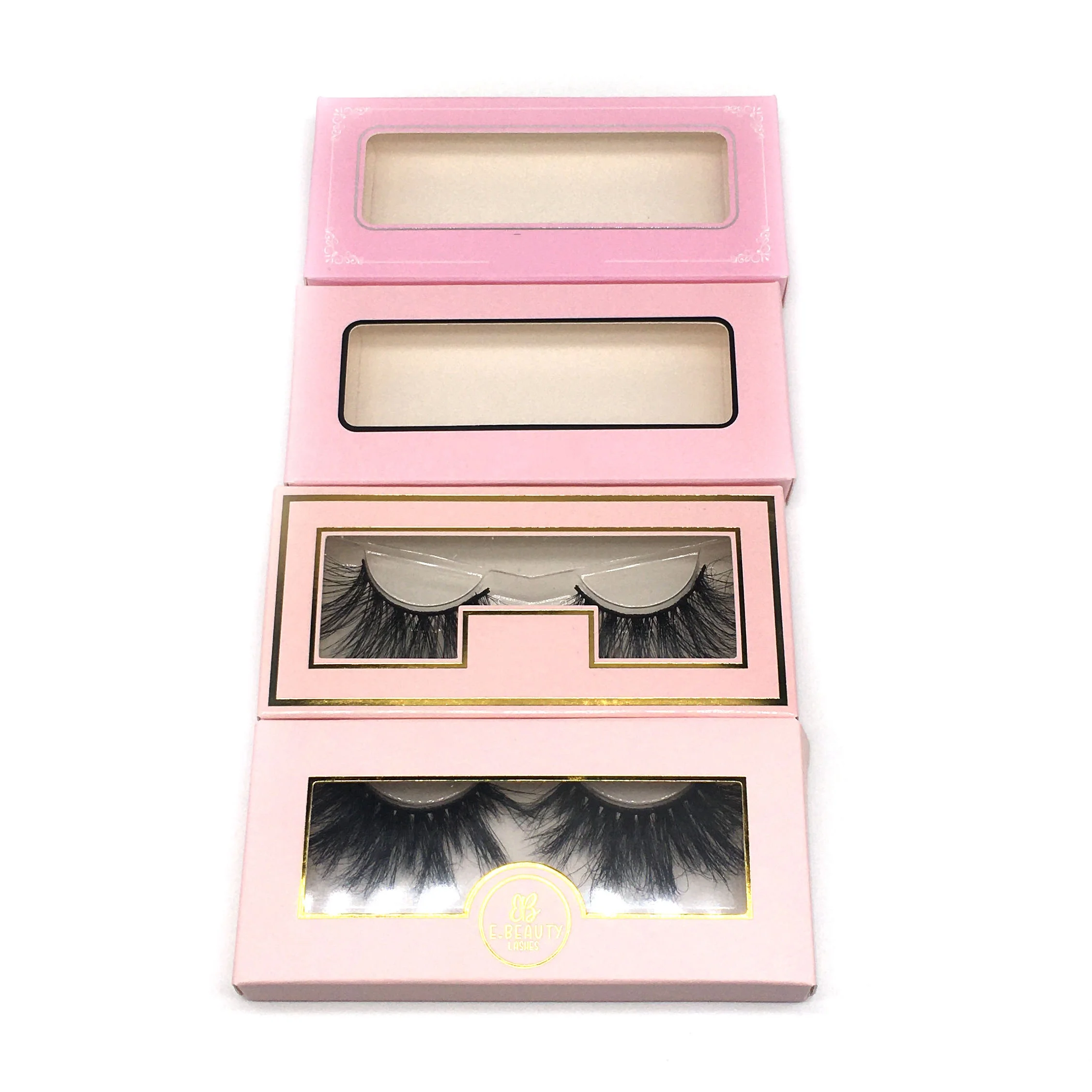

3d pink custom lash box packaging eyelash boxes with window