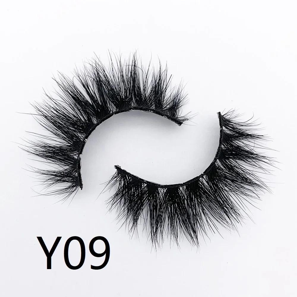 

15mm 16mm Fluffy Mink Eyelashes full strip Lashes Vendor Custom Packaging Private Logo