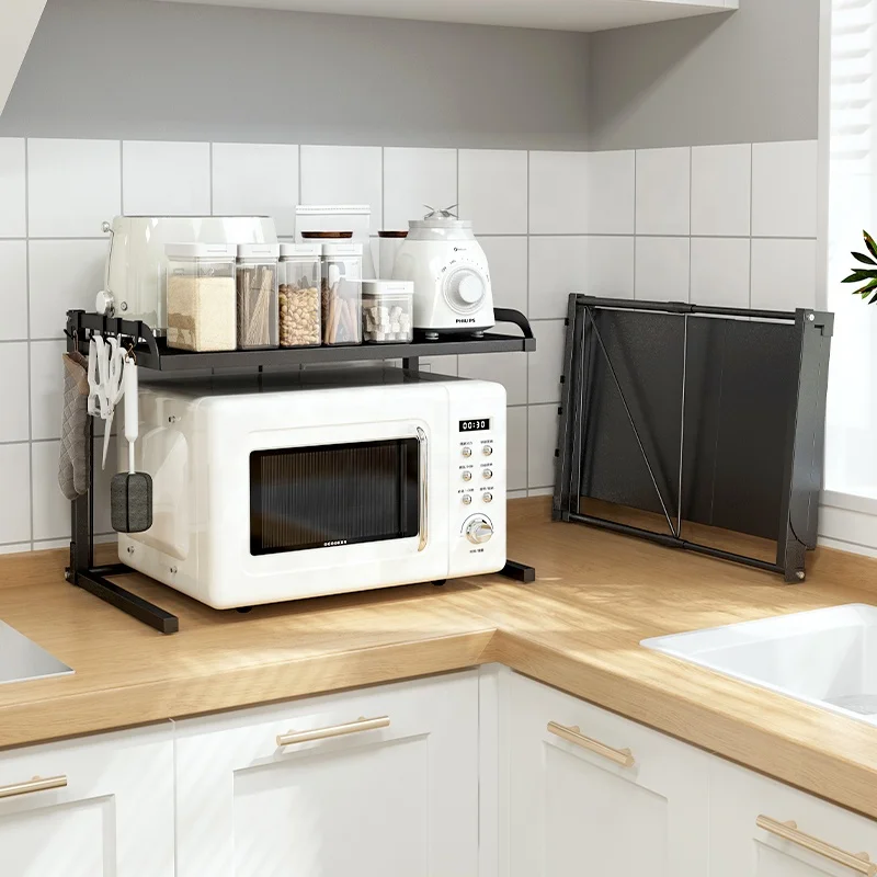 

No installation required Kitchen Organizer Foldable Microwave oven rack