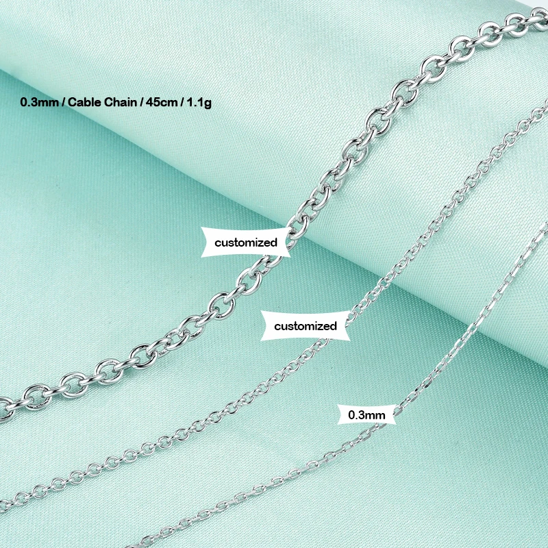 
Italian 925 Sterling Silver Jewelry Chains Necklace Silver Plated Gold Chains 