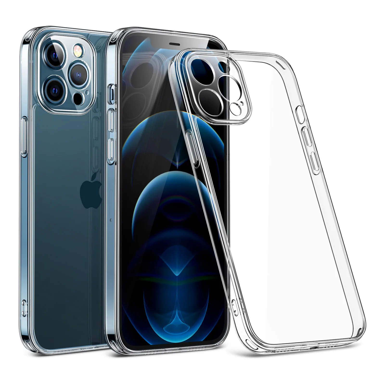 

Space case for iphone 12 Transparent case PC Back Clear Yellow Resistant Full Camera Phone Case for iphone 11