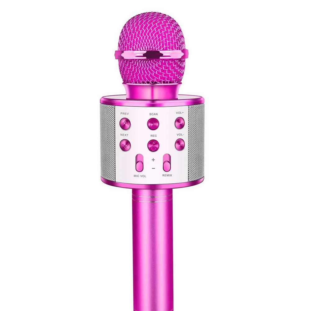 

Karaoke Microphone WS858, Wireless Speaker Microfono for Kids