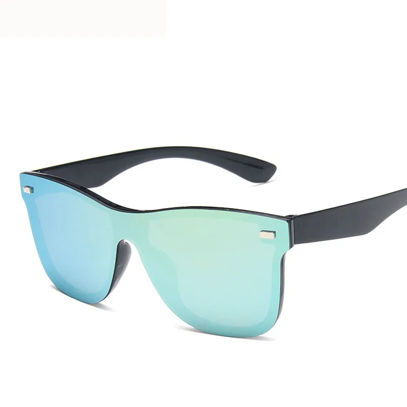 

Wholesale Trend One-Piece Sunglasses Men Dazzling Reflective Mercury Windshield Women Large Frame Personality Sunglasses