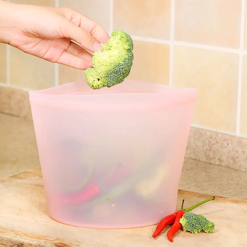 Reusable Silicone Food Storage Cooking Bags Private Label Bpa Free For Vegetables