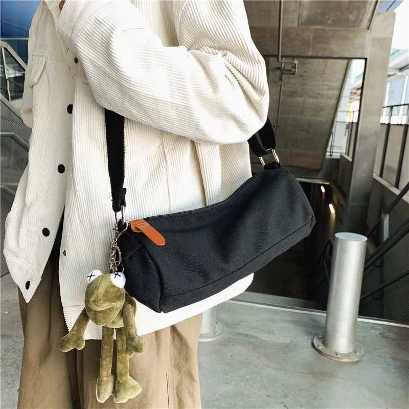 

no moq fashion canvas crossbody bag for women small canvas adjustable shoulder bag, Black,white,yellow,blue
