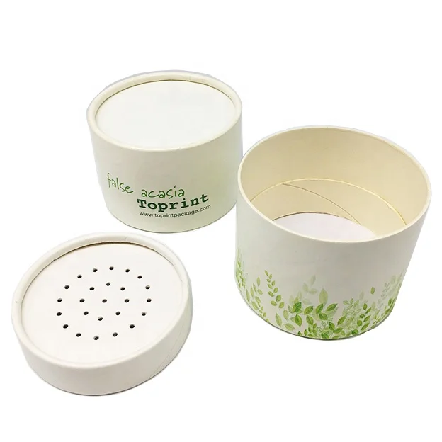 
Custom Printing Eco Powder Packaging Round Cardboard Canister Empty Paper Tube With Top Shaker 