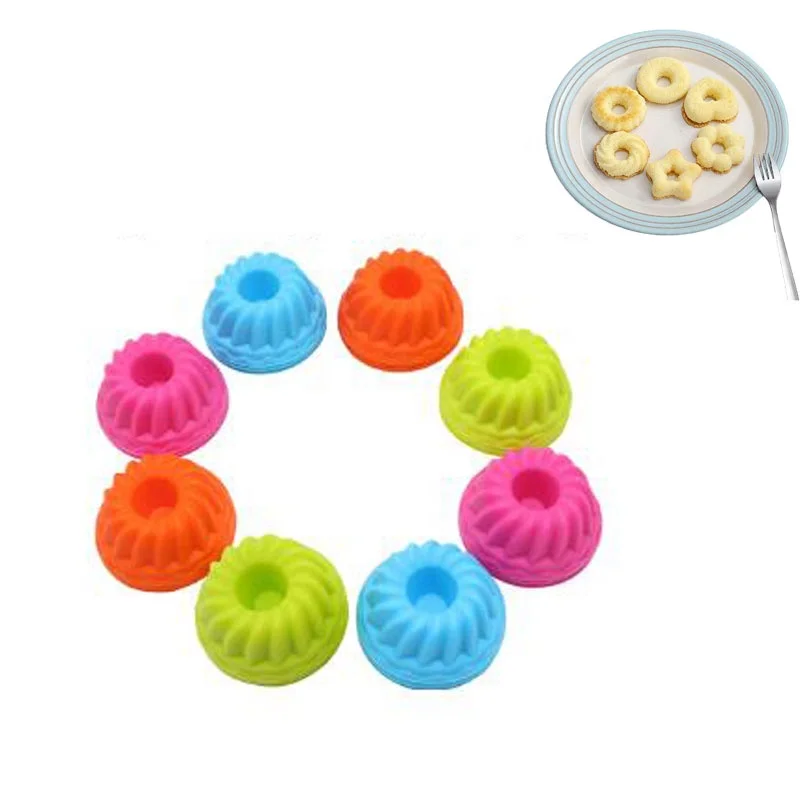 

New 24/36 pieces silicone muffin cup cake muffin cup cake liner doughnut 9 shapes muffin cup Handmade soap mould, Multi color