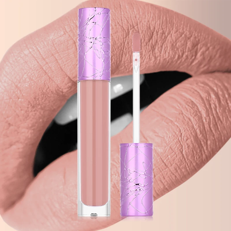 

L04 Halal Lipstick Makeup Private Label Waterproof Lipstick Matte Vegan Matte Liquid Velvet matte nude lipstick