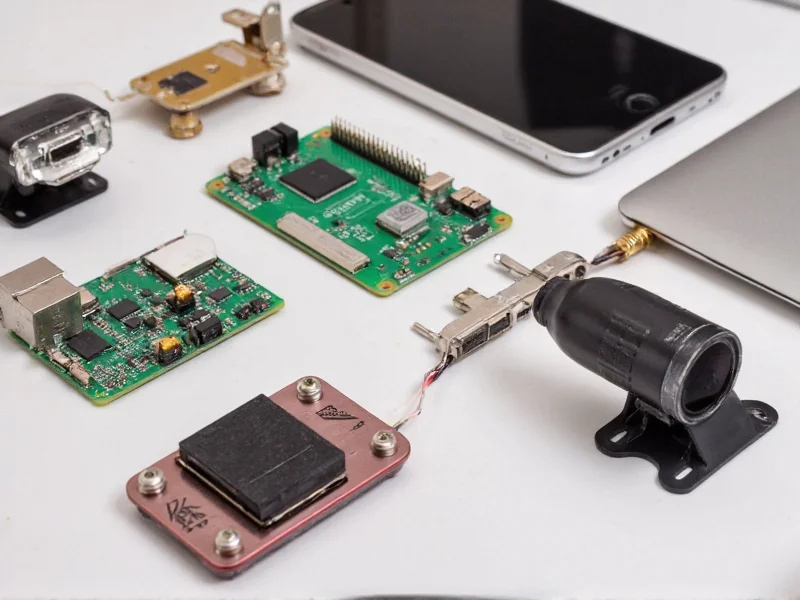 Raspberry Pi instant camera components laid out