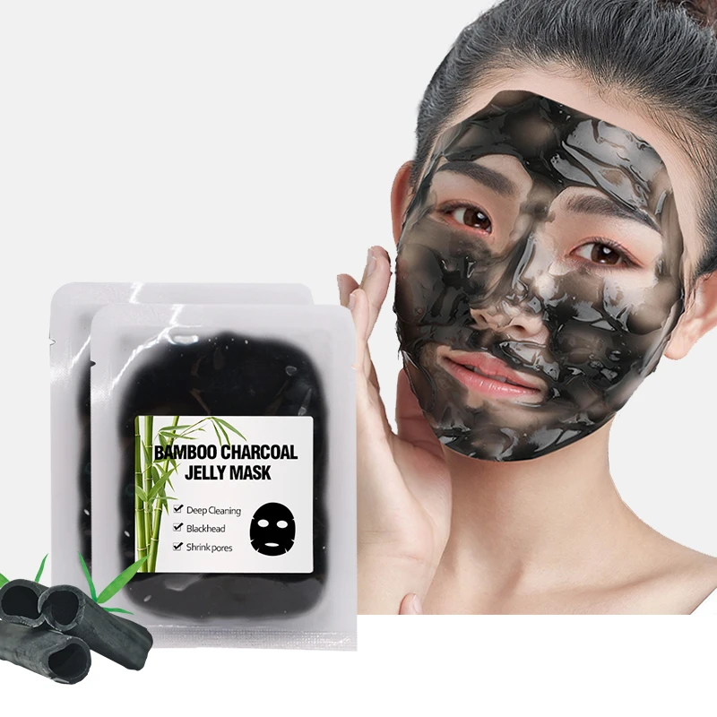 

Custom Facial Jelly Sleep Mask Bamboo Charcoal Cleansing Face Mask Cream, Black
