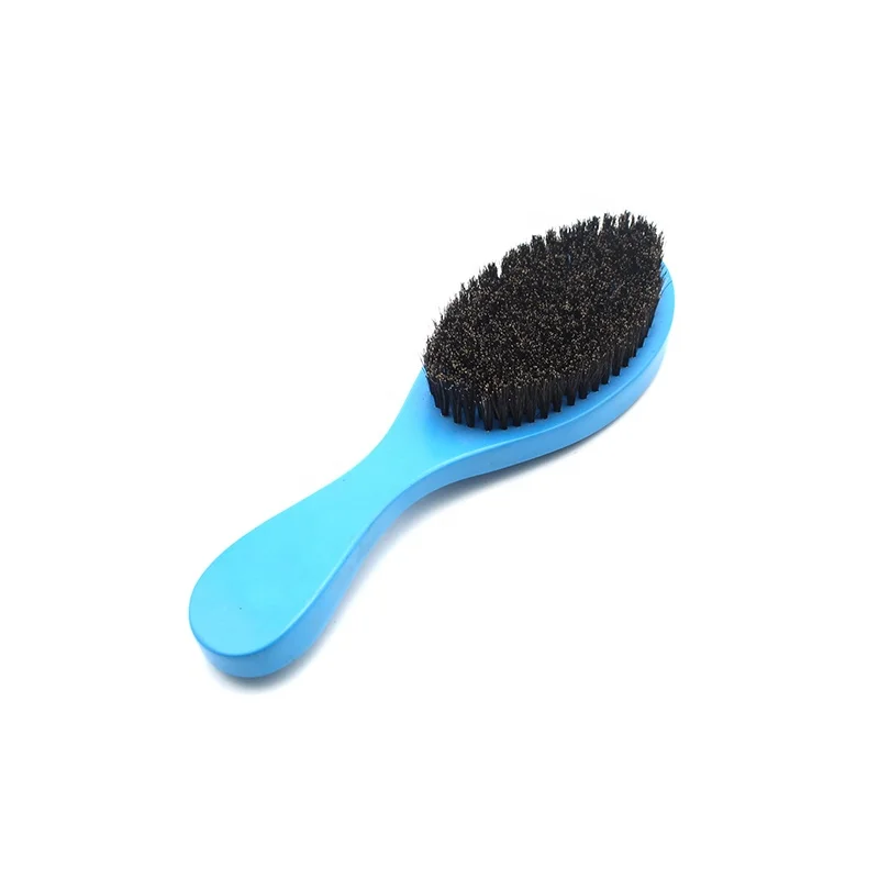 Cheap blue custom boar bristle long handle wave hair brush for men