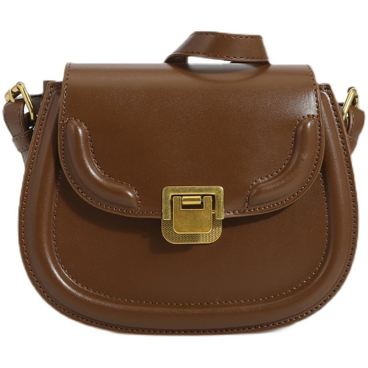 

EM773 Autumn new wild retro one-shoulder messenger bag good quality design pu leather saddle bag handbag women
