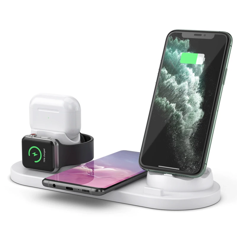 

Trending New Arrival 10W QI Phone Fast Charger Desk Station Wireless Charging 3 IN 1, White