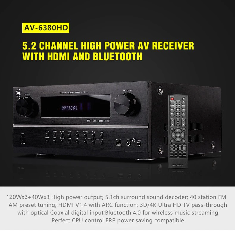 480 Watt Power Amplifier 6 Channels Hd Professional Power Amplifier ...