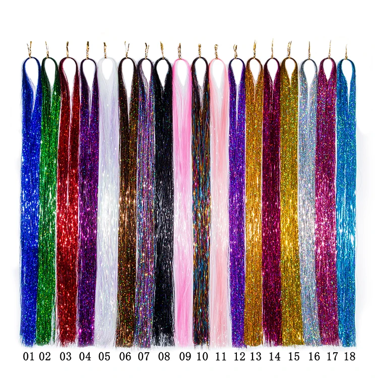 Gitter Hair Tinsel Crochet Braid Hair Extension 600700 Strands Braid