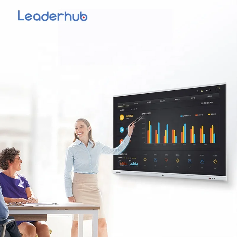 

Leaderhub Smart board Interactive 65 inch Office Board Intelligent Infrared Smart whiteboard Conference All-in-one Machine