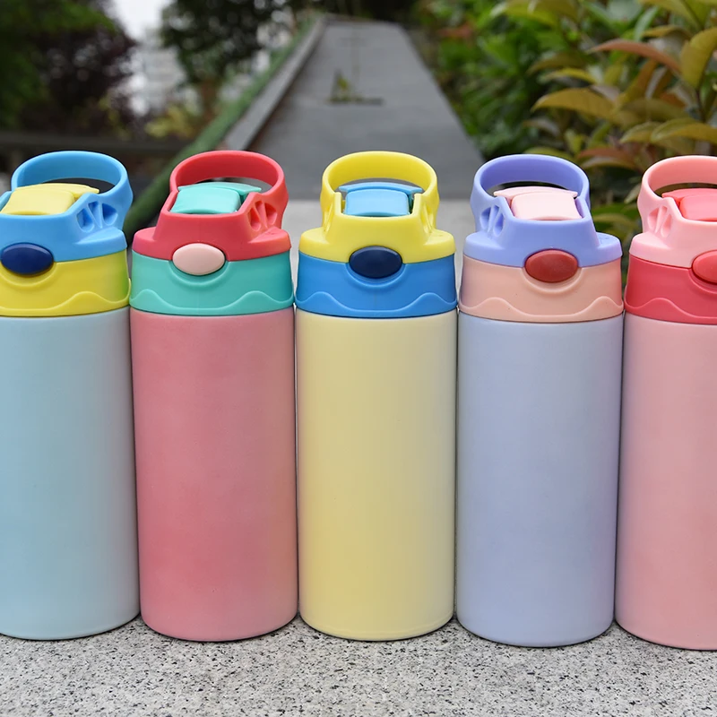 

A3691 12oz Sublimation Blanks Sippy Cup Stainless Steel Water Straight Tumbler Mugs Double Wall UV Color Changing Bottle