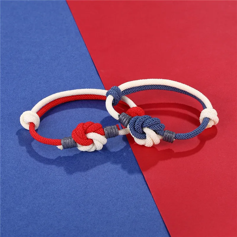 

New Arrival Colorful Handmade Woven Rope Bracelet Two-color Milan Rope Bracelet for Couple Lovers