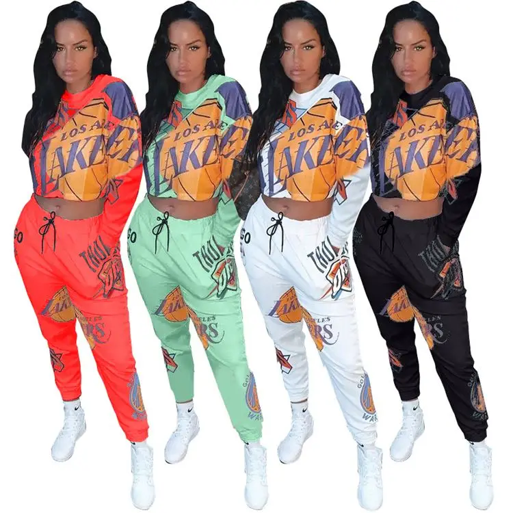 

New Arrival Printed Crop Top Casual Womens Clothes 2021 Outfits Fashion Two Piece Set Women Clothing 2 Piece