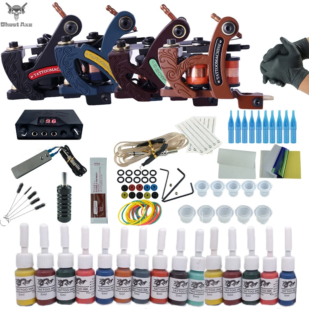 

Ghostaxe 2020 high quality professional tattoo kits for body art, Black