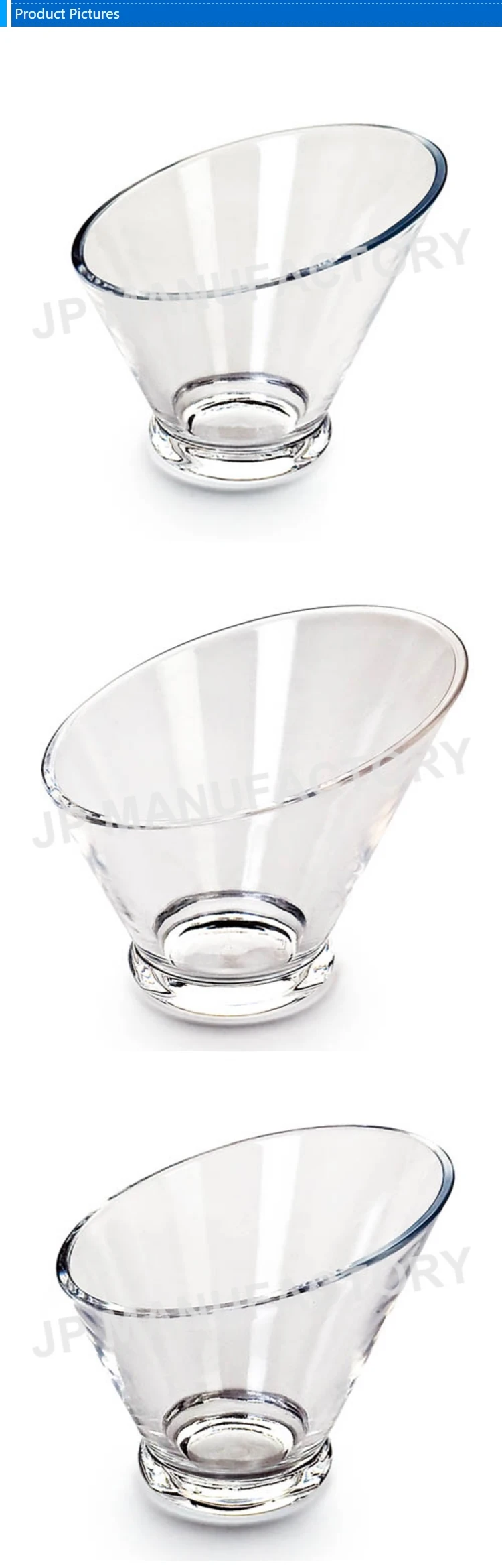 Clear Tilted Salad Bowl/ Food Display Bowl/restaurant,Canteen Bowl