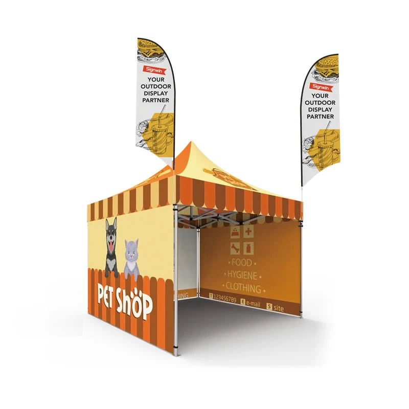 

feather flag advertising promotion tent