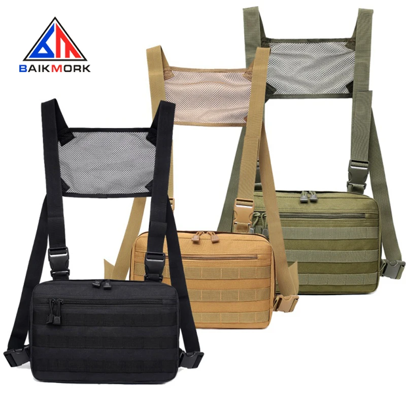 

Tactical Chest Rig Bag Hunting Vest Hip Hop bags Military Chest Rig Tactical Vest Multifunctional Shoulder Waist Pack