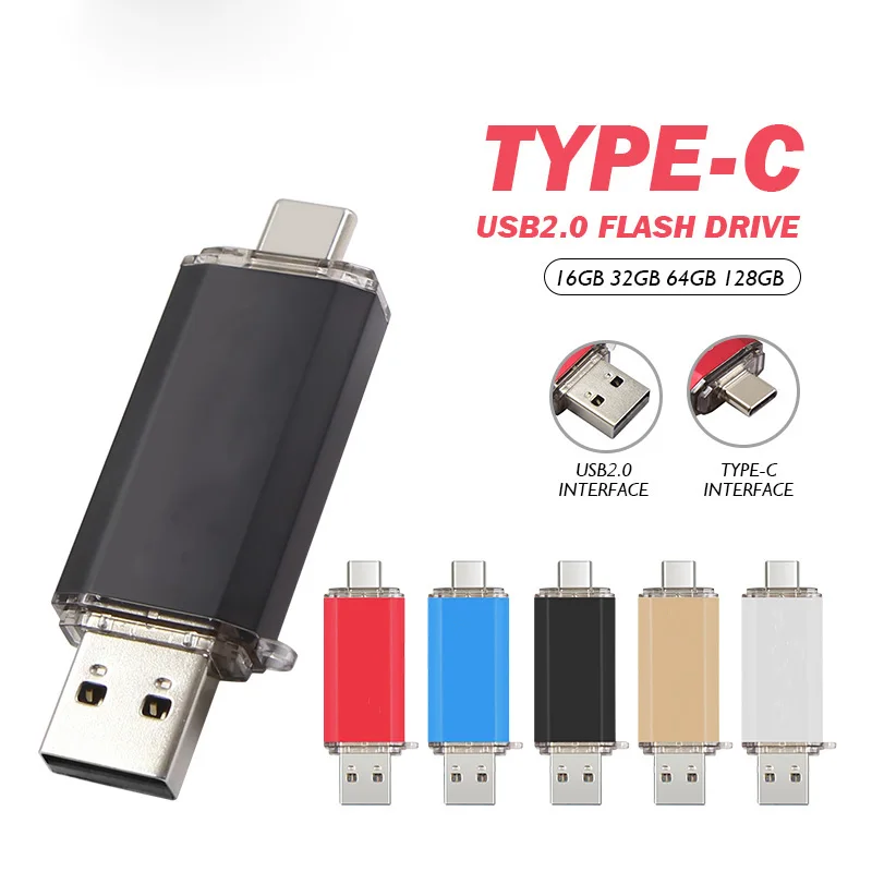 TypeC 2. 0 USB Flash Drive Pen Drive high quality 128GB Micro Usb Stick 16GB 32GB 64GB Pendrive for Type-C Device - ANKUX.COM