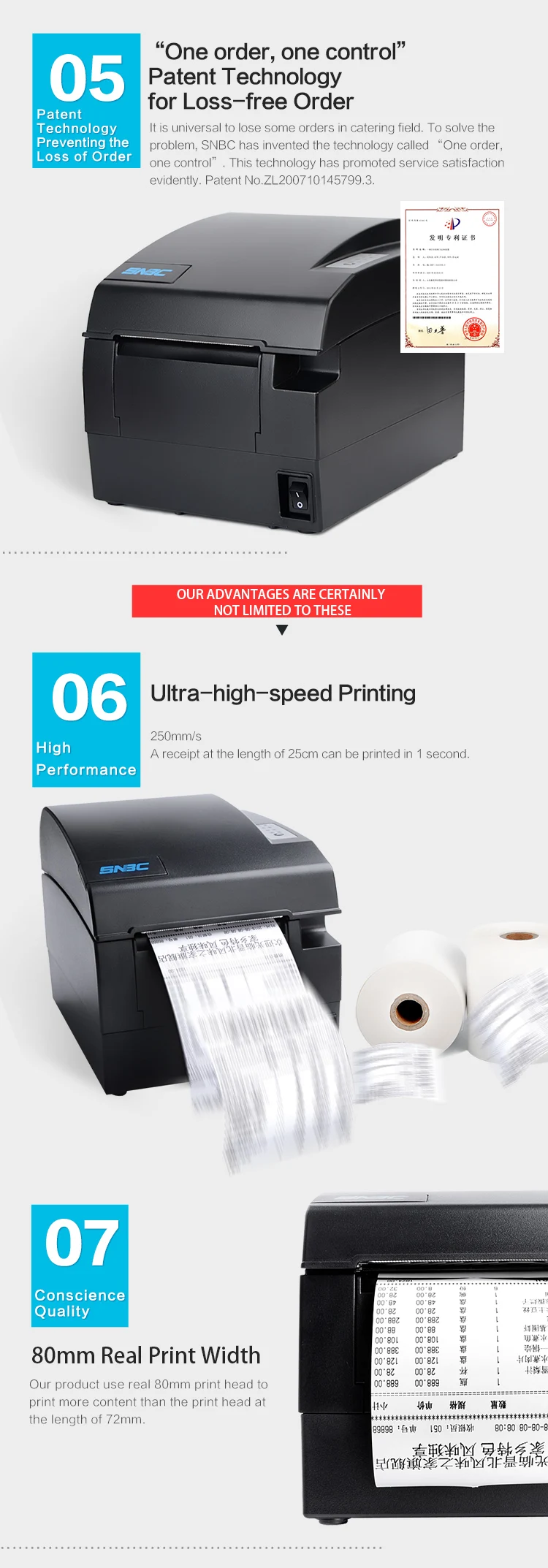 Waterproof Design Cheap Receipt Cheap Thermal Scangle Thermal Printer