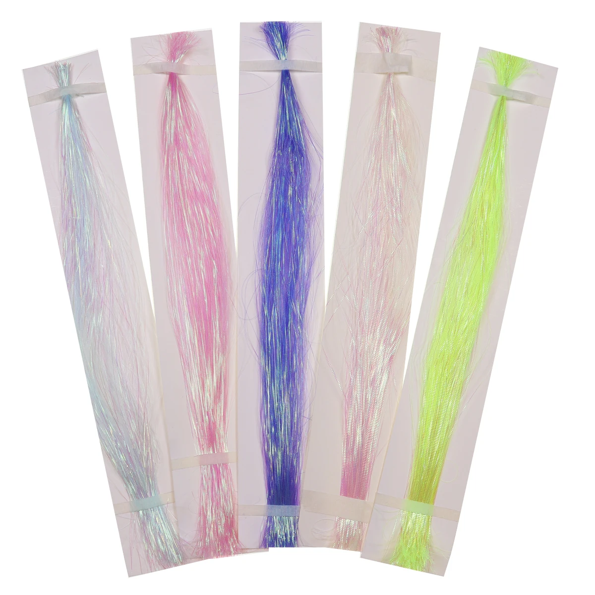 

Gliss Glow Flash Corrugated Flash Strands Saltwater Flashbou Bucktail Spinnerbait Fishing Lure Bass Fly Tying Materials, Chartreuse, blue, lake blue,pearl white, pink