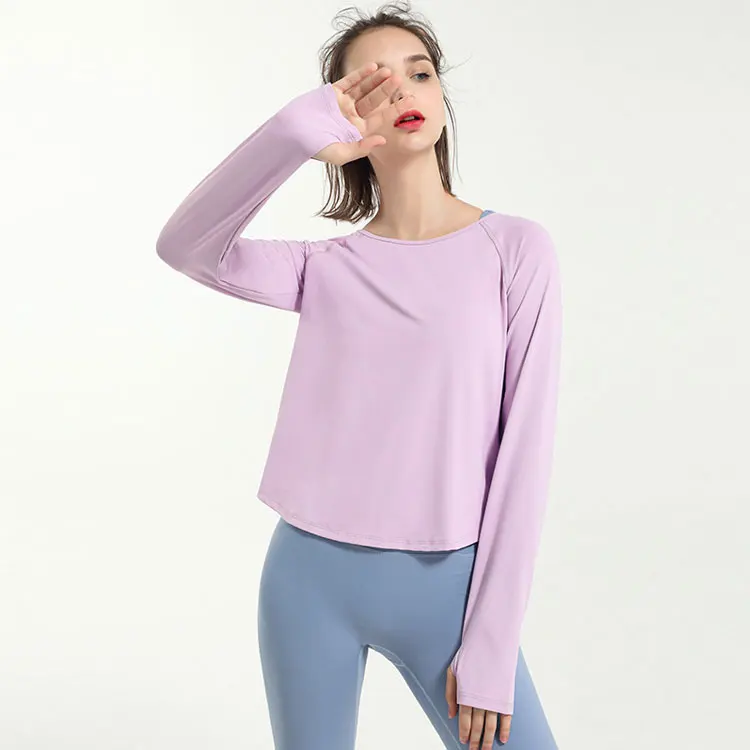 

Yoga Clothes Women's 2021 Autumn and Winter New Nude Sports Long Sleeve Slim Running Fitness Top