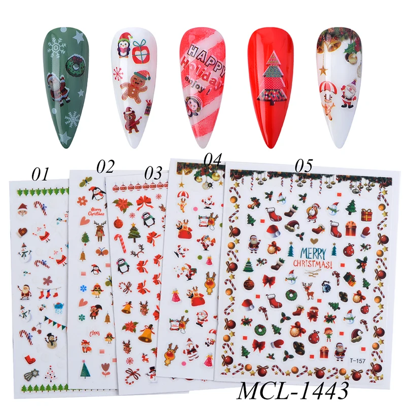 

Wholesale nail supplies Xmas design christmas nail art stickers
