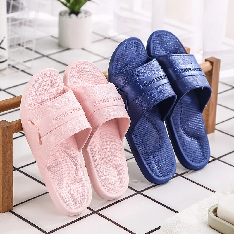 

Wholesales cheap slippers Comfortable PVC Non-slip Pink Bathroom lady's slippers for Women Flip Flops Sandals custom slides, Multi color