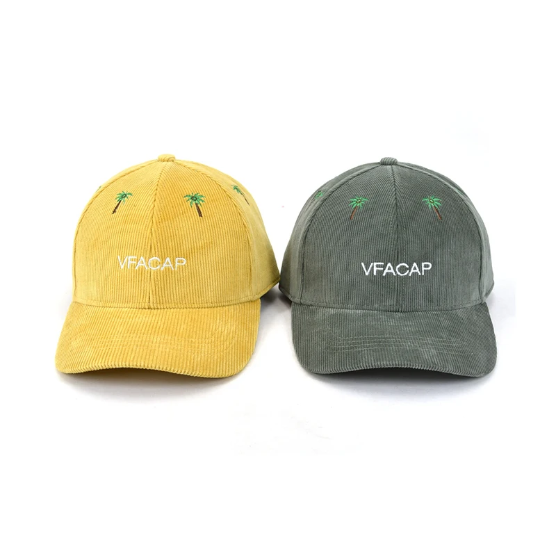 

2022 Fashion Classic Satin Lined 6 Panel Corduroy Baseball Caps with Adjustable Strap